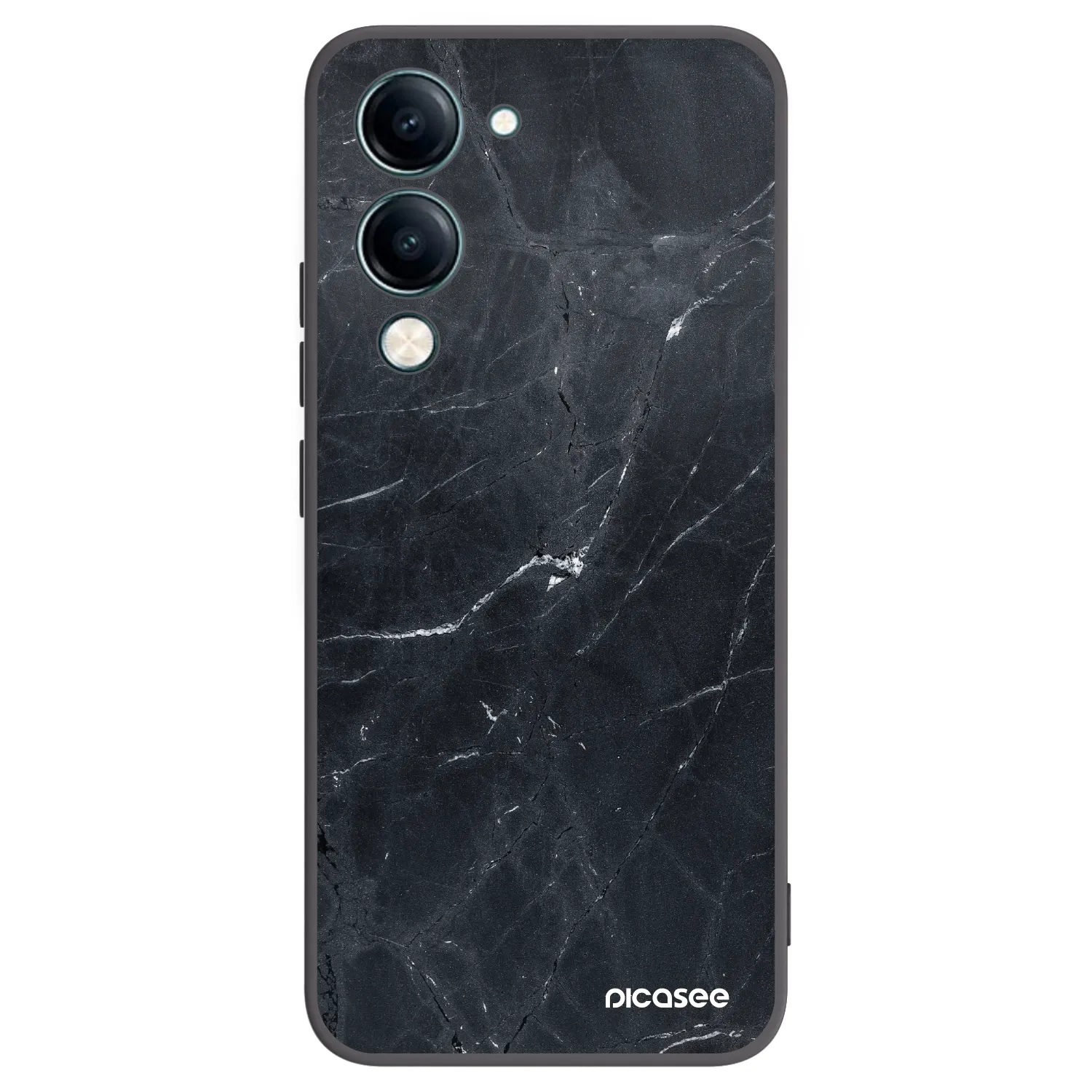 Picasee silikonski črni ovitek za Vivo Y29s 5G - Black marble