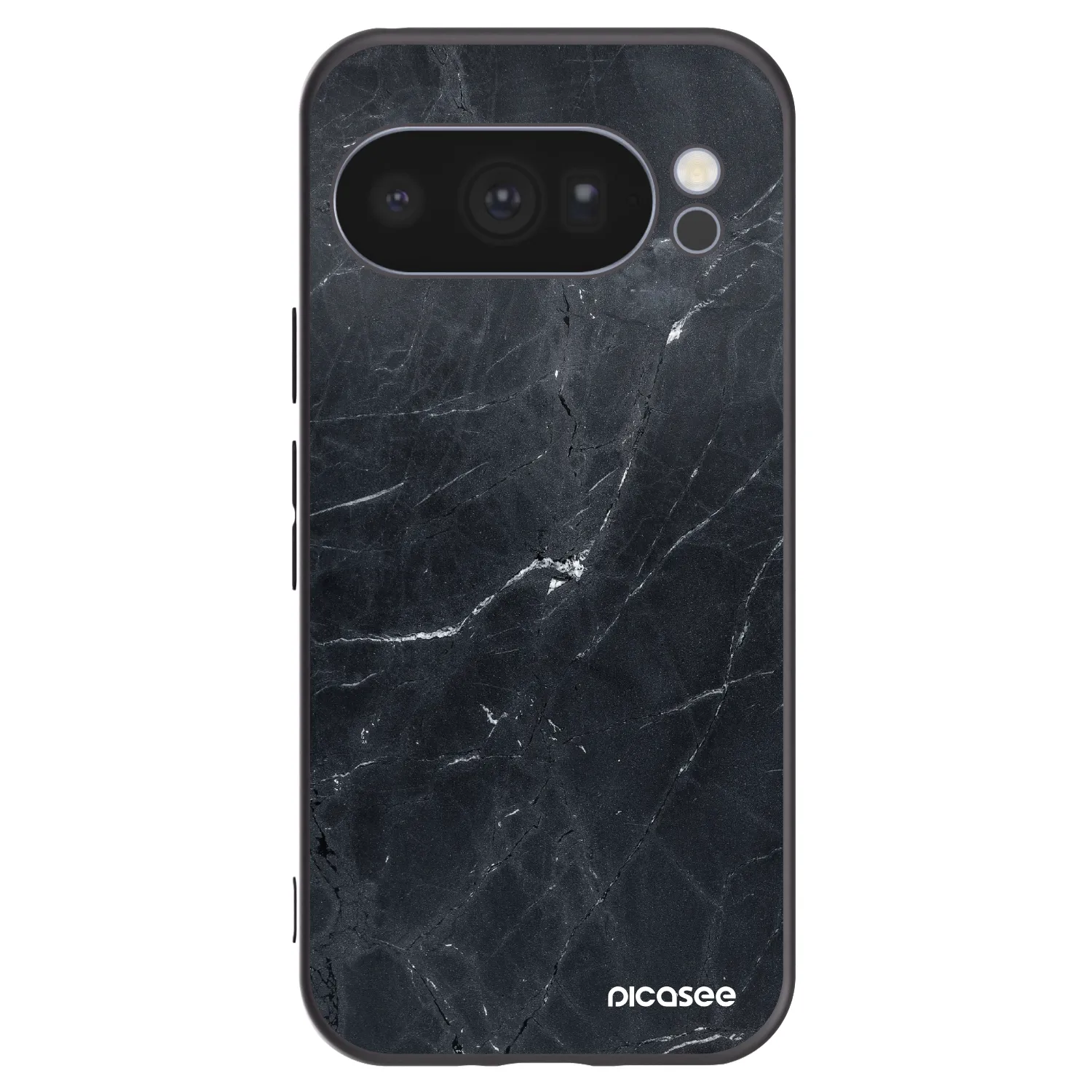 Picasee silikonski črni ovitek za Google Pixel 10 Pro - Black marble