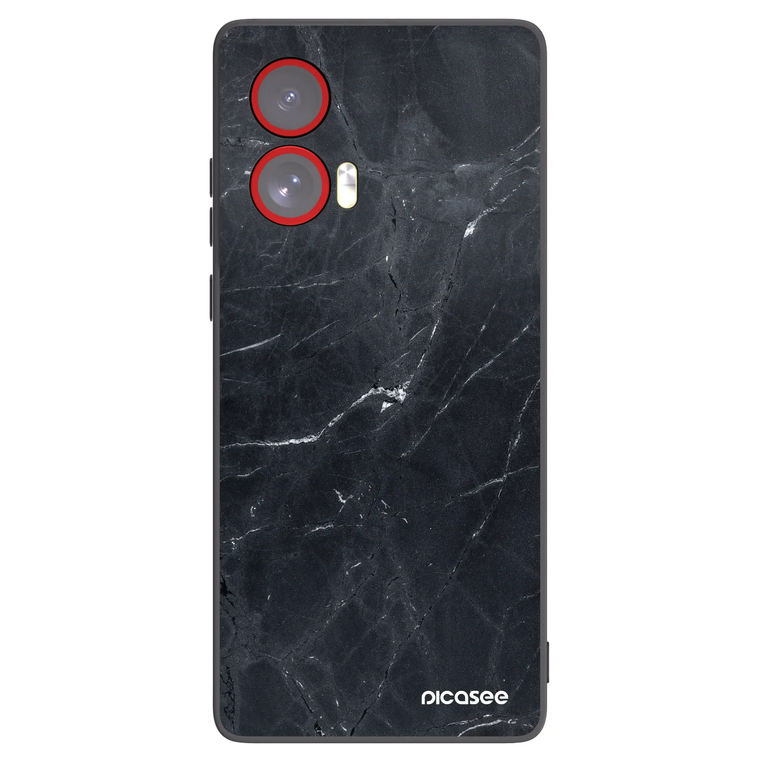 Picasee silikonski črni ovitek za Motorola Edge 50 Fusion - Black marble