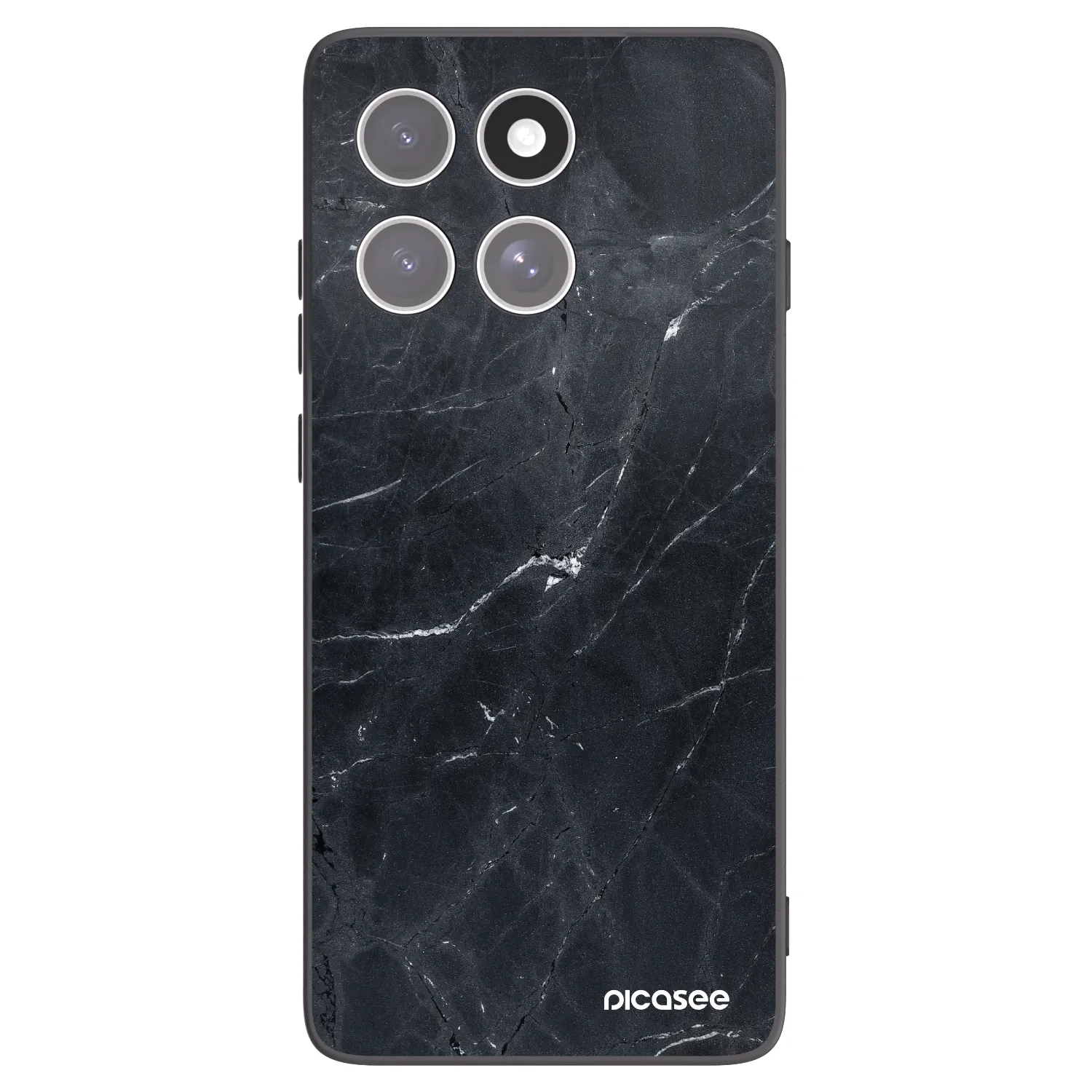 Picasee silikonski črni ovitek za Motorola Edge 60 Fusion - Black marble