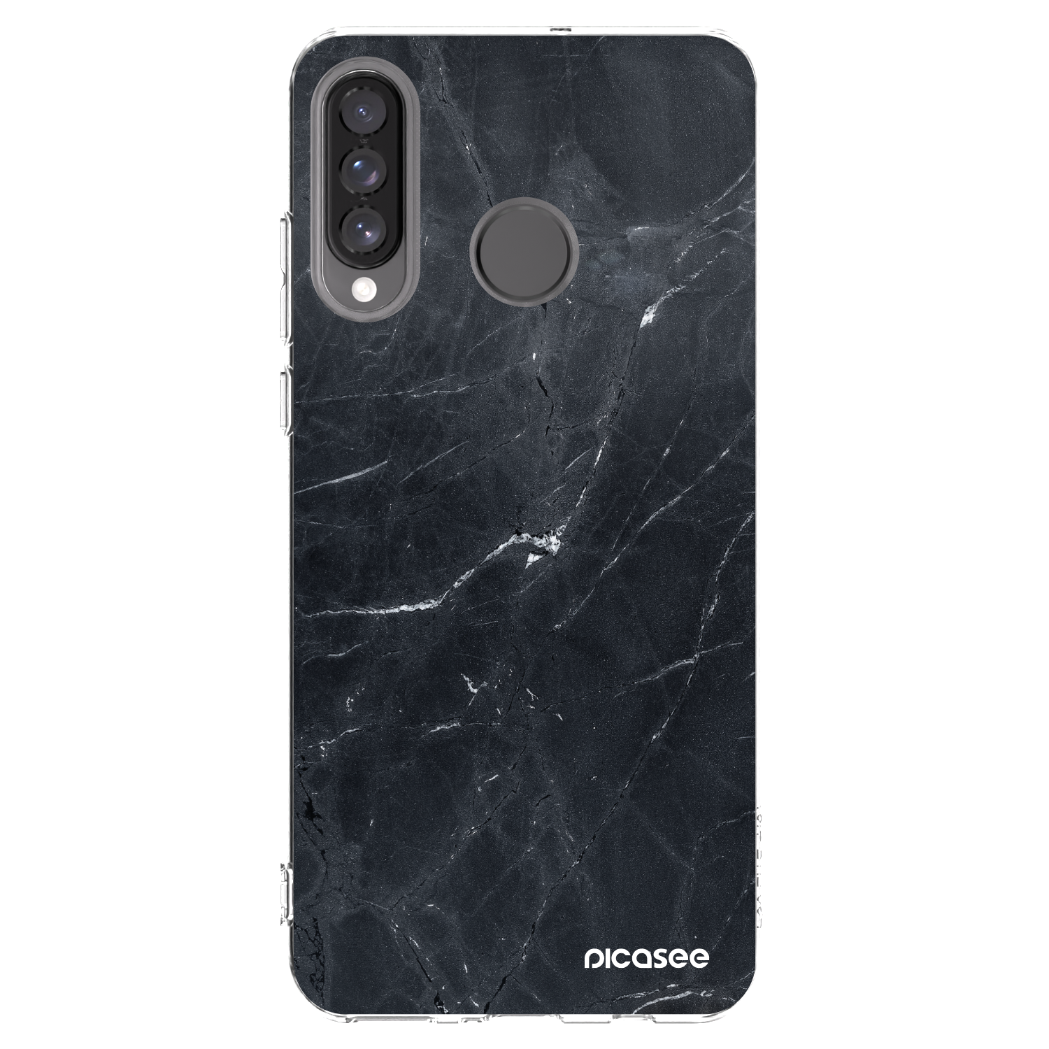 Picasee silikonski prozorni ovitek za Huawei P30 Lite - Black marble