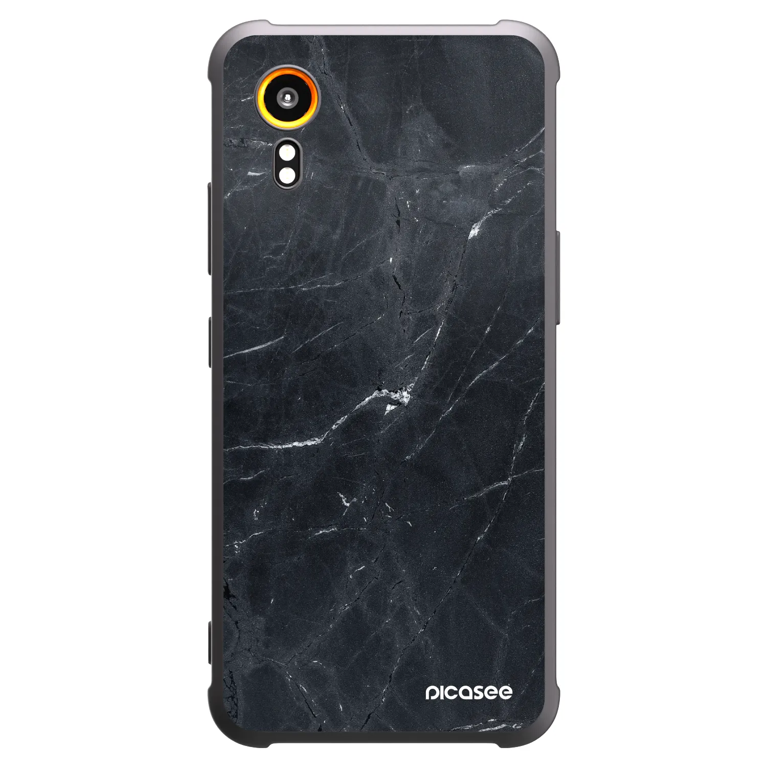 Picasee silikonski črni ovitek za Samsung Galaxy Xcover 7 - Black marble