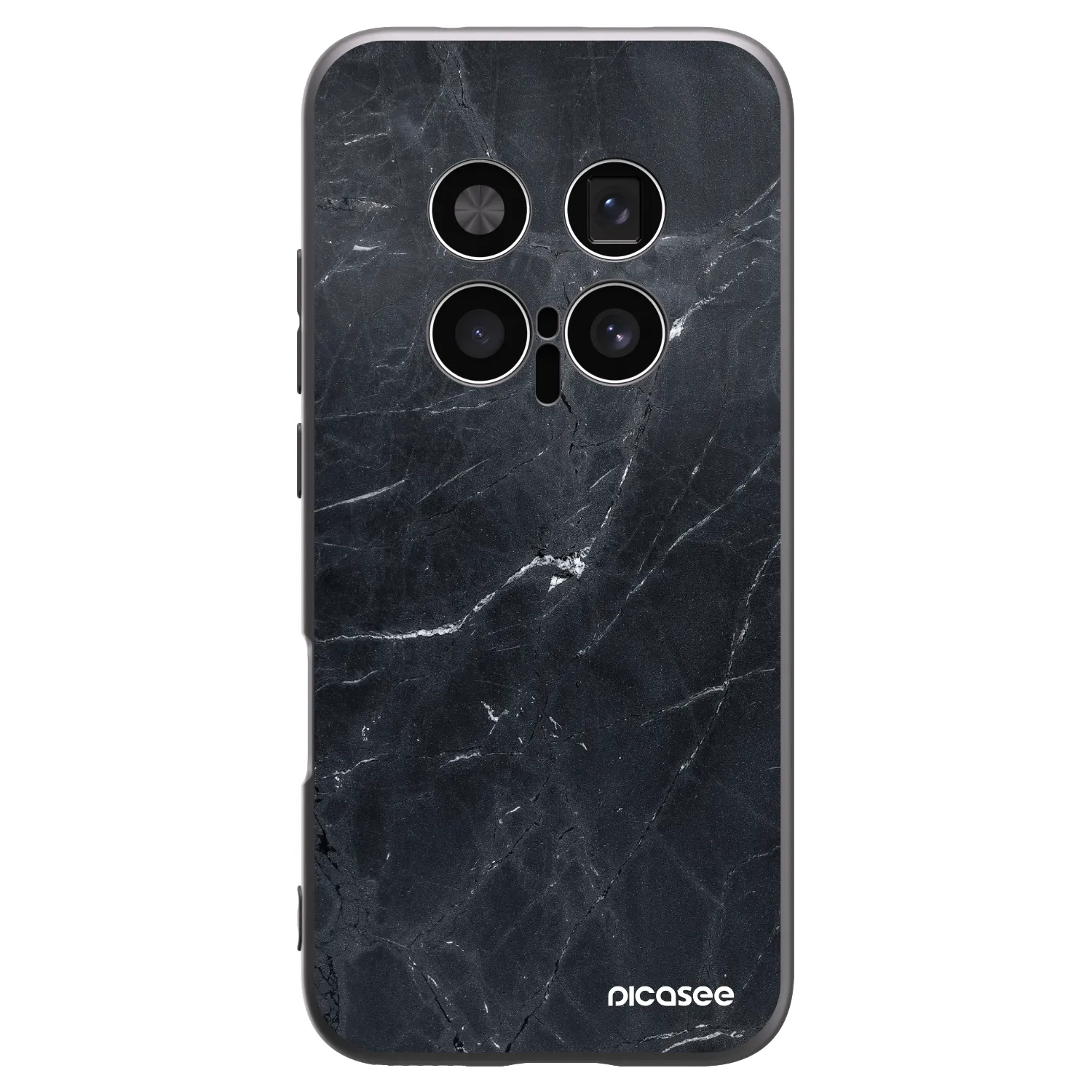 Picasee silikonski črni ovitek za Honor Magic8 Pro 5G - Black marble