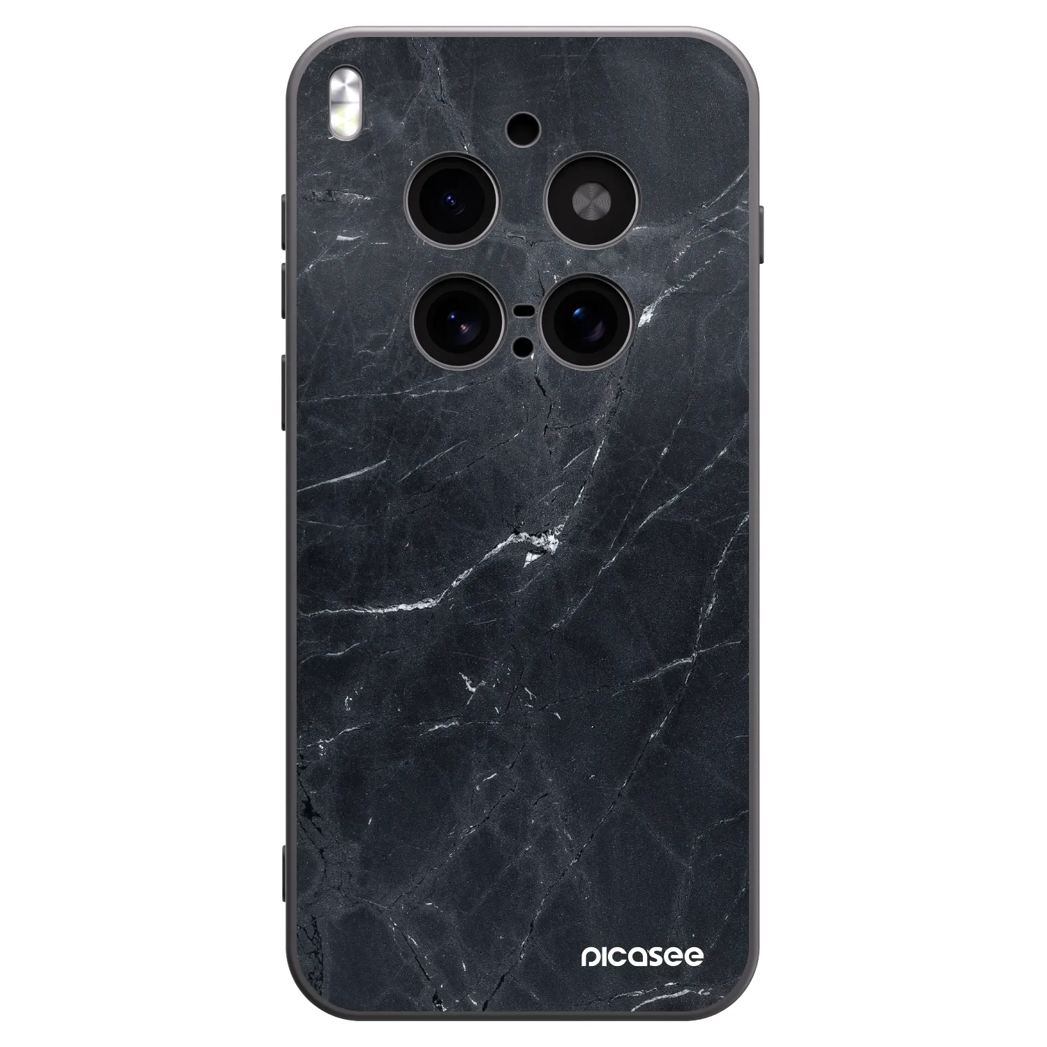 Picasee silikonski črni ovitek za Vivo X300 Pro - Black marble