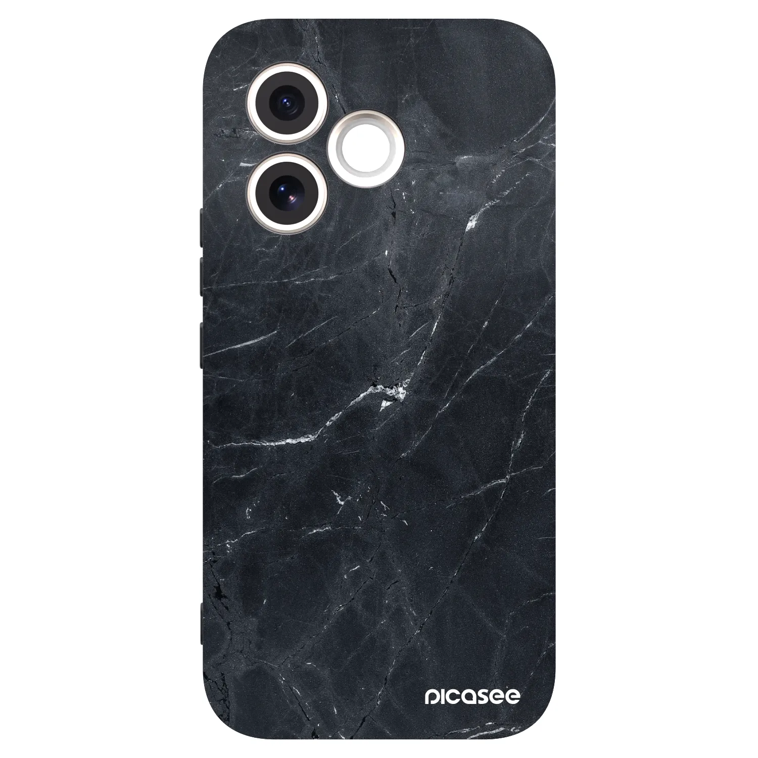 Picasee silikonski črni ovitek za Honor 600 Lite - Black marble