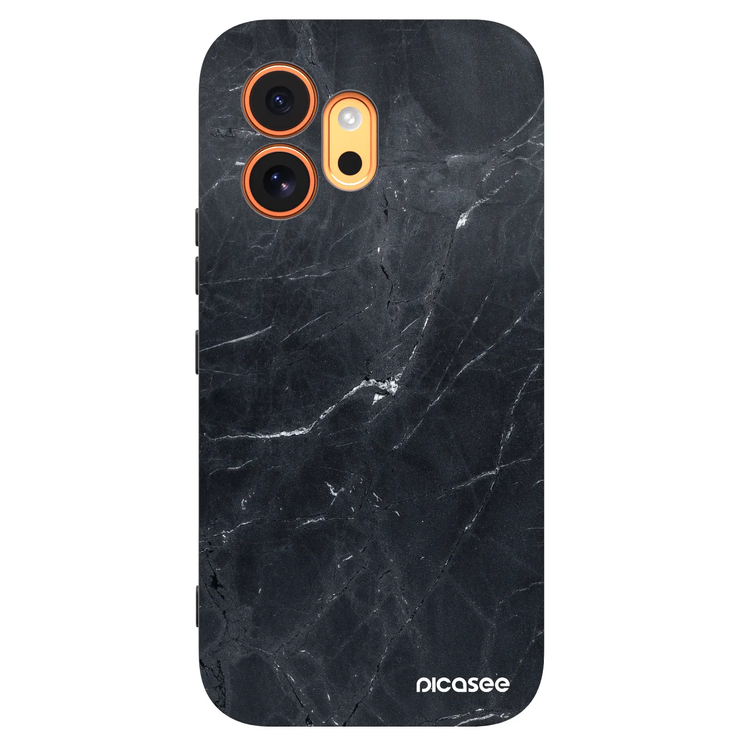 Picasee silikonski črni ovitek za Honor 600 - Black marble