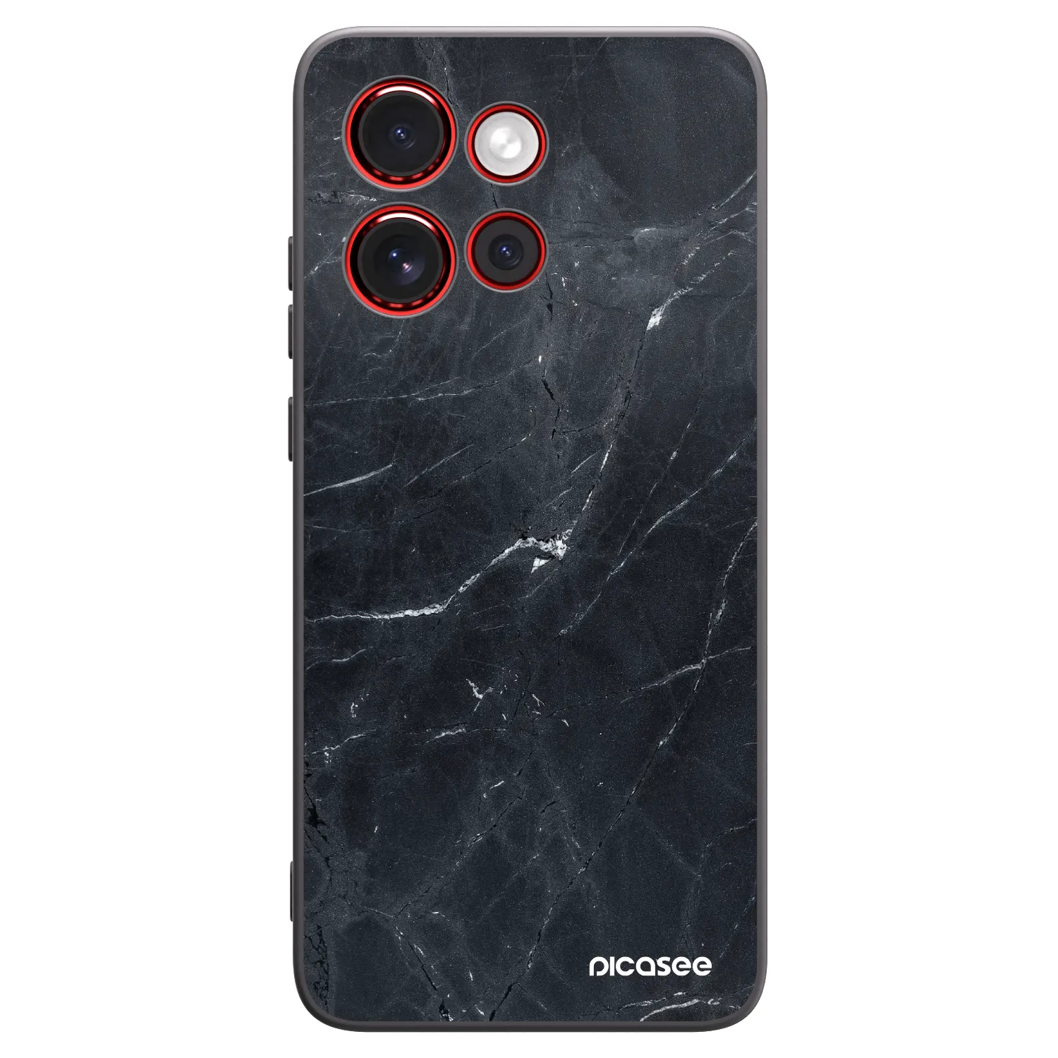 Picasee silikonski črni ovitek za Motorola Edge 60 Neo 5G - Black marble
