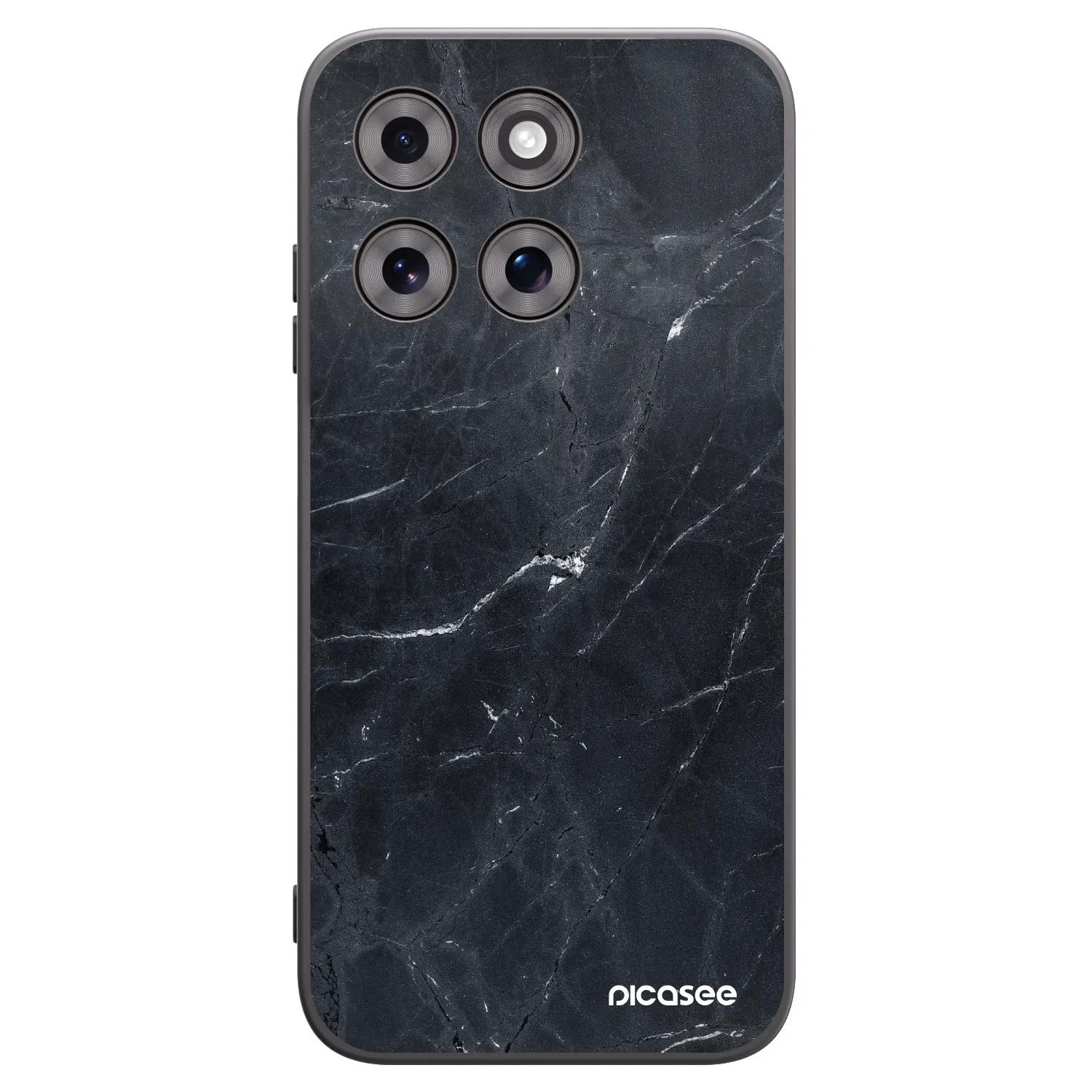 Picasee silikonski črni ovitek za Motorola Moto G77 - Black marble