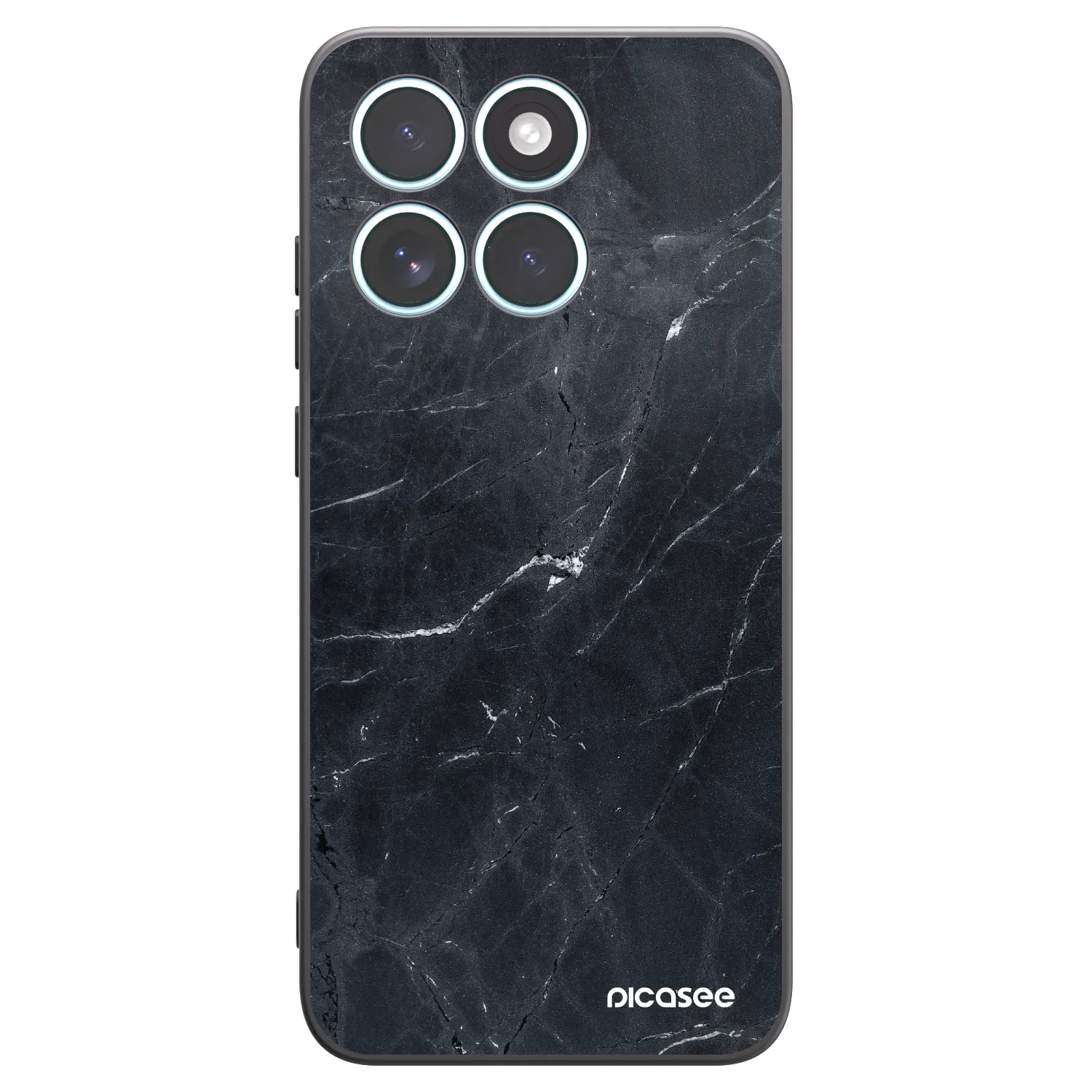 Picasee silikonski črni ovitek za Motorola Edge 70 Fusion - Black marble