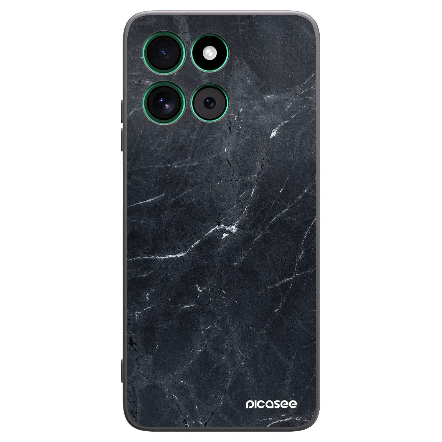 Picasee silikonski črni ovitek za Motorola Moto G57 Power - Black marble