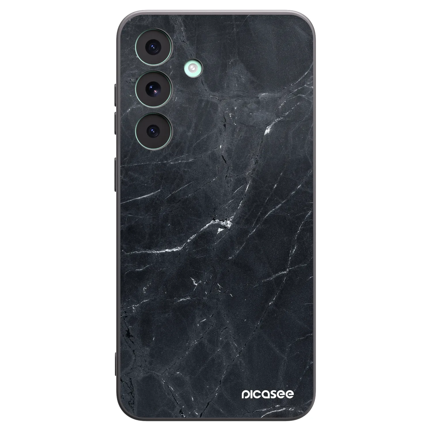 Picasee silikonski črni ovitek za Samsung Galaxy S26 FE - Black marble