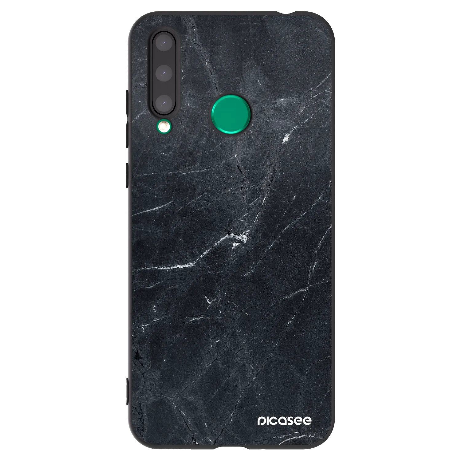 Picasee silikonski črni ovitek za Honor 20 Lite - Black marble
