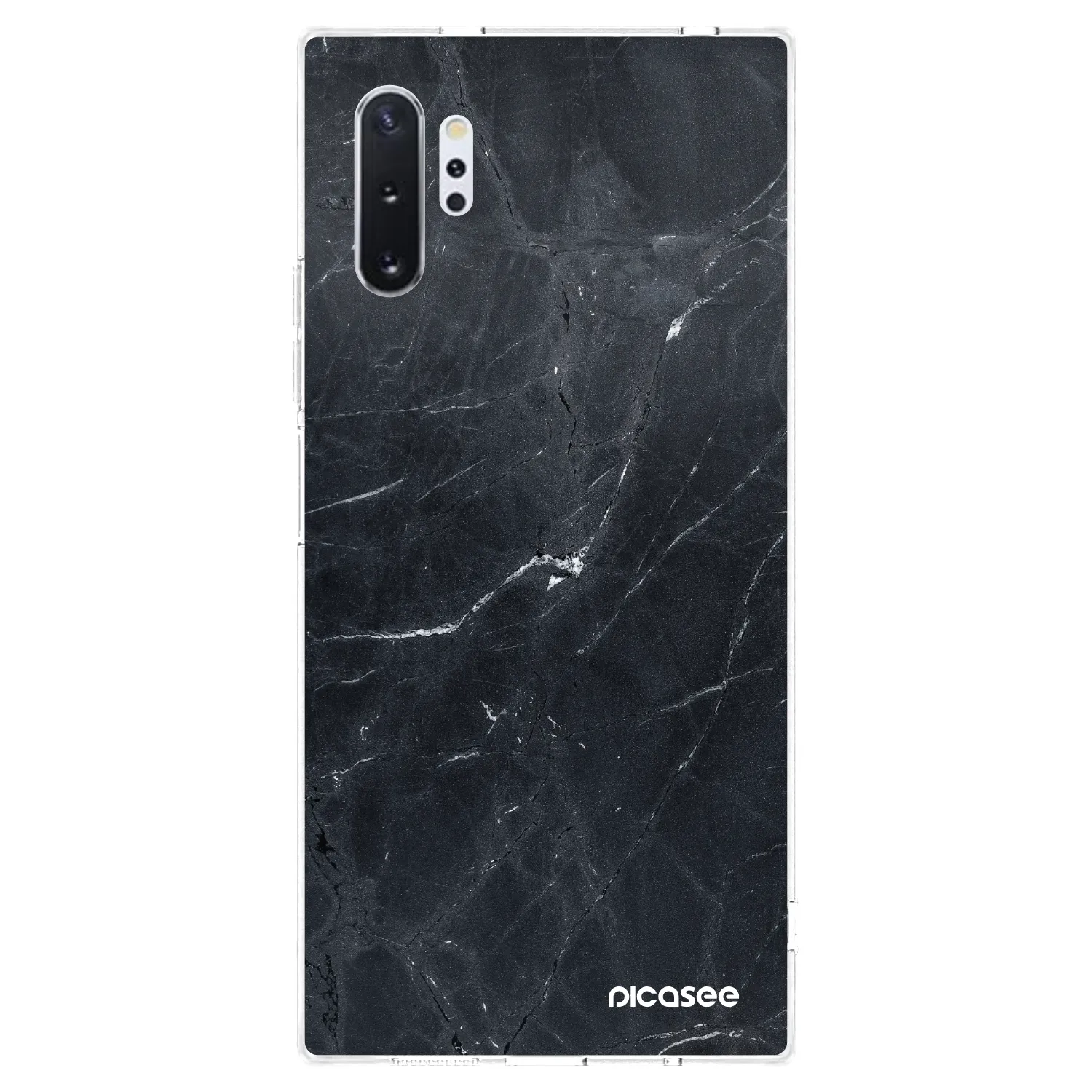 Picasee silikonski prozorni ovitek za Samsung Galaxy Note 10+ N975F - Black marble