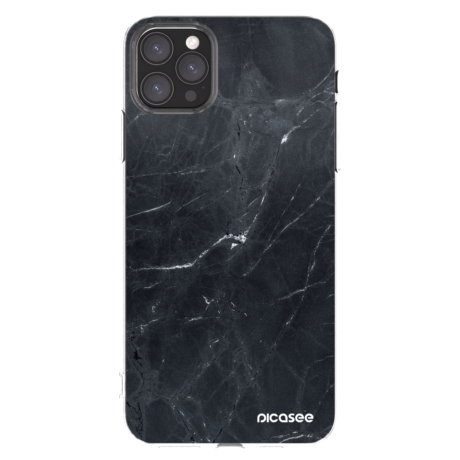 Picasee silikonski prozorni ovitek za Apple iPhone 11 Pro Max - Black marble