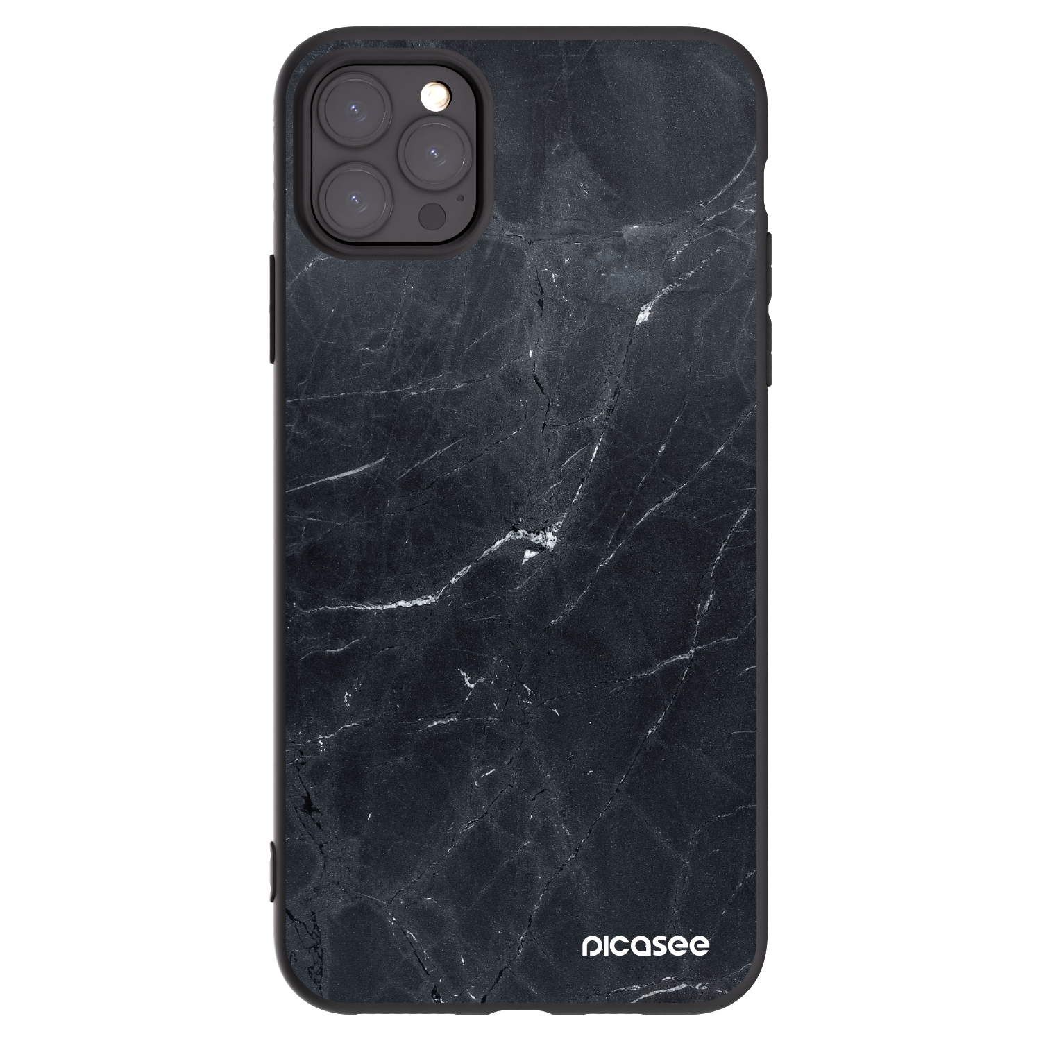 Picasee silikonski črni ovitek za Apple iPhone 11 Pro Max - Black marble
