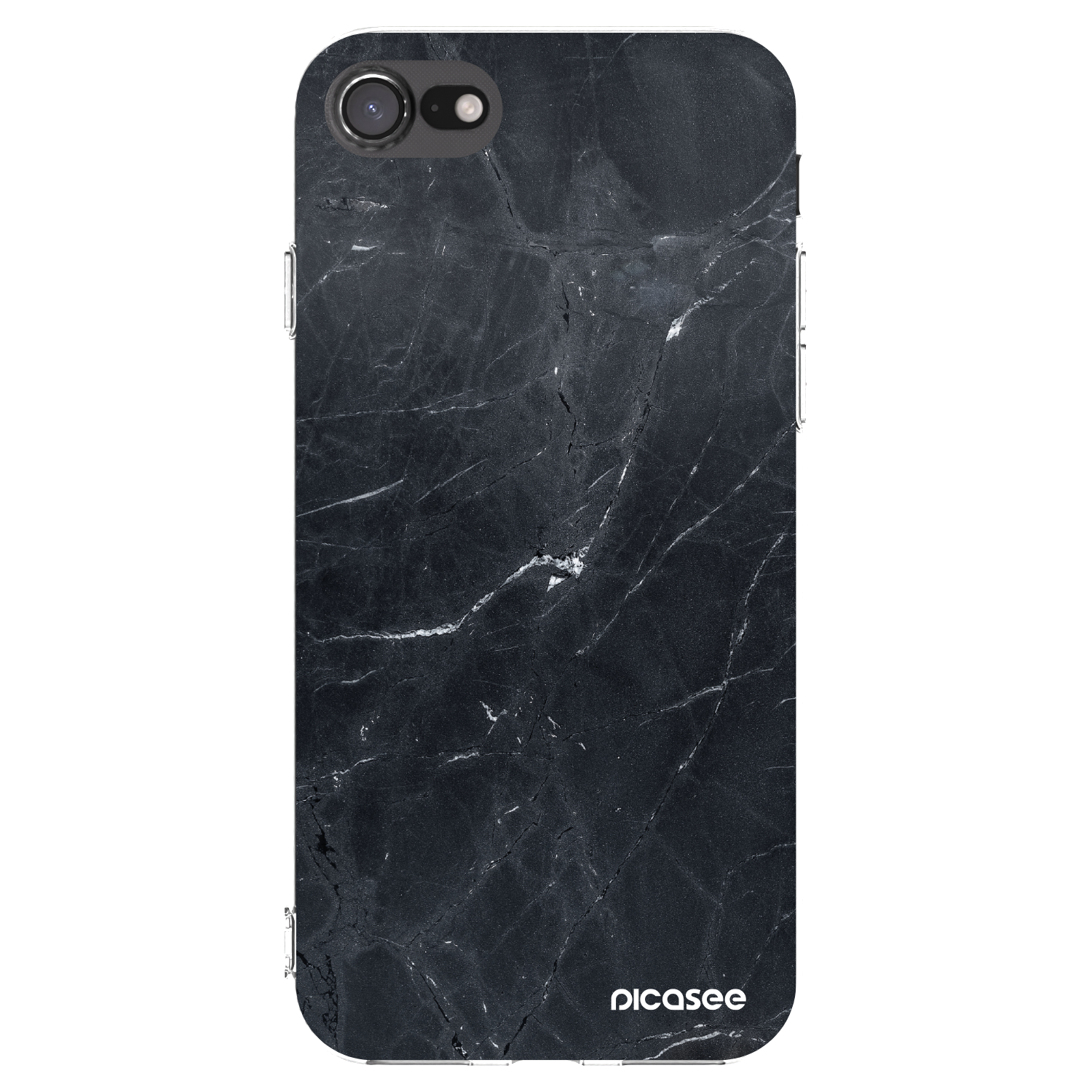 Picasee silikonski prozorni ovitek za Apple iPhone 8 - Black marble