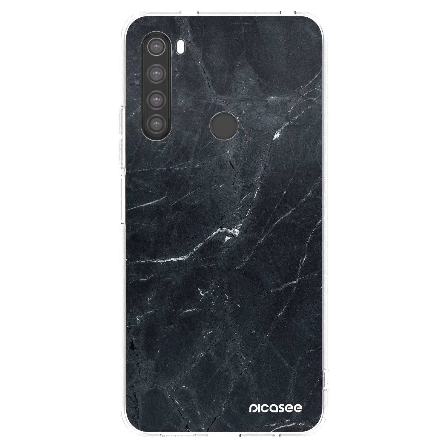 Picasee silikonski prozorni ovitek za Xiaomi Redmi Note 8 - Black marble