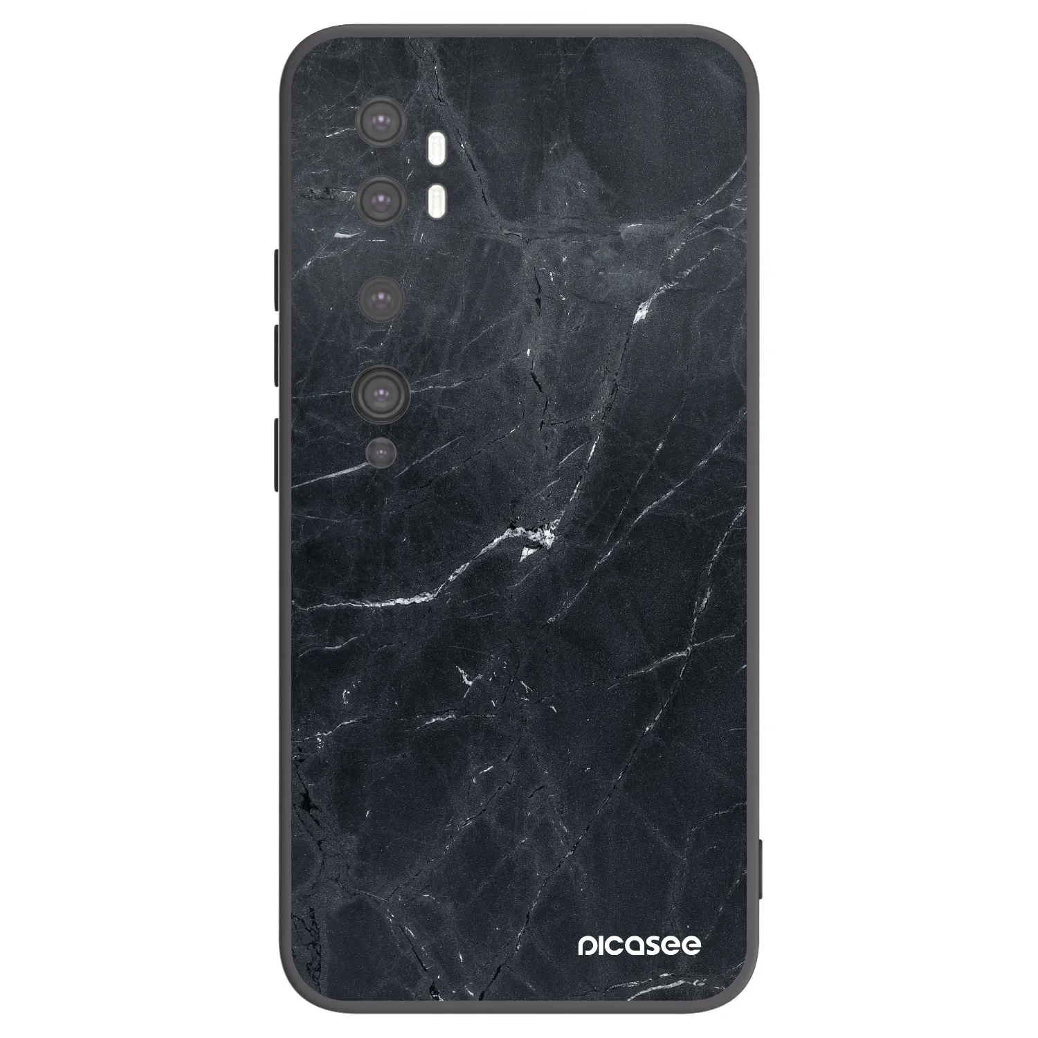 Picasee silikonski črni ovitek za Xiaomi Mi Note 10 (Pro) - Black marble