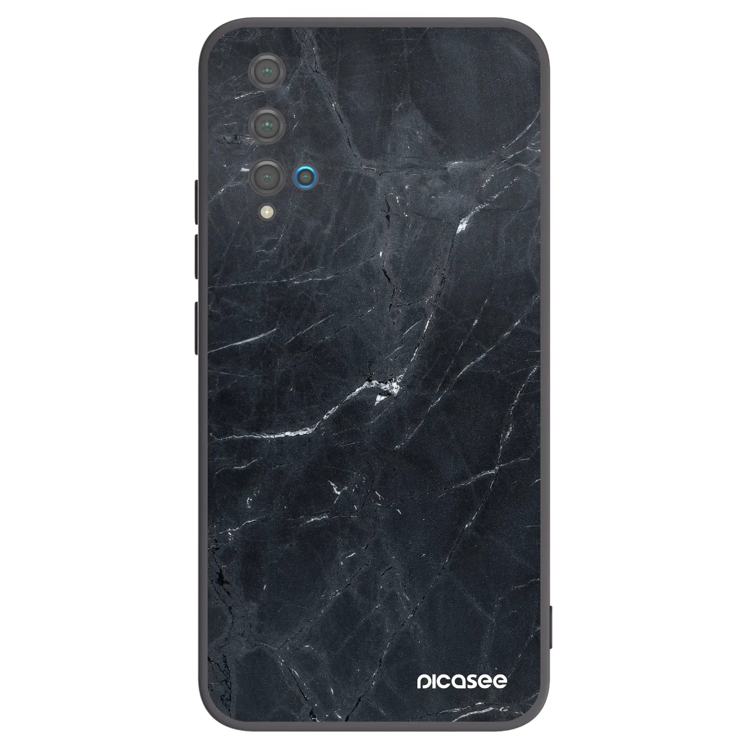Picasee silikonski črni ovitek za Huawei Nova 5T - Black marble