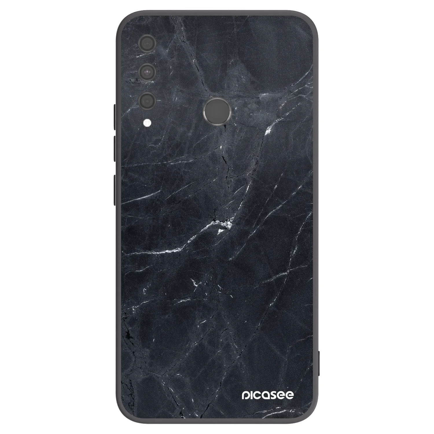 Picasee silikonski črni ovitek za Huawei P40 Lite E - Black marble