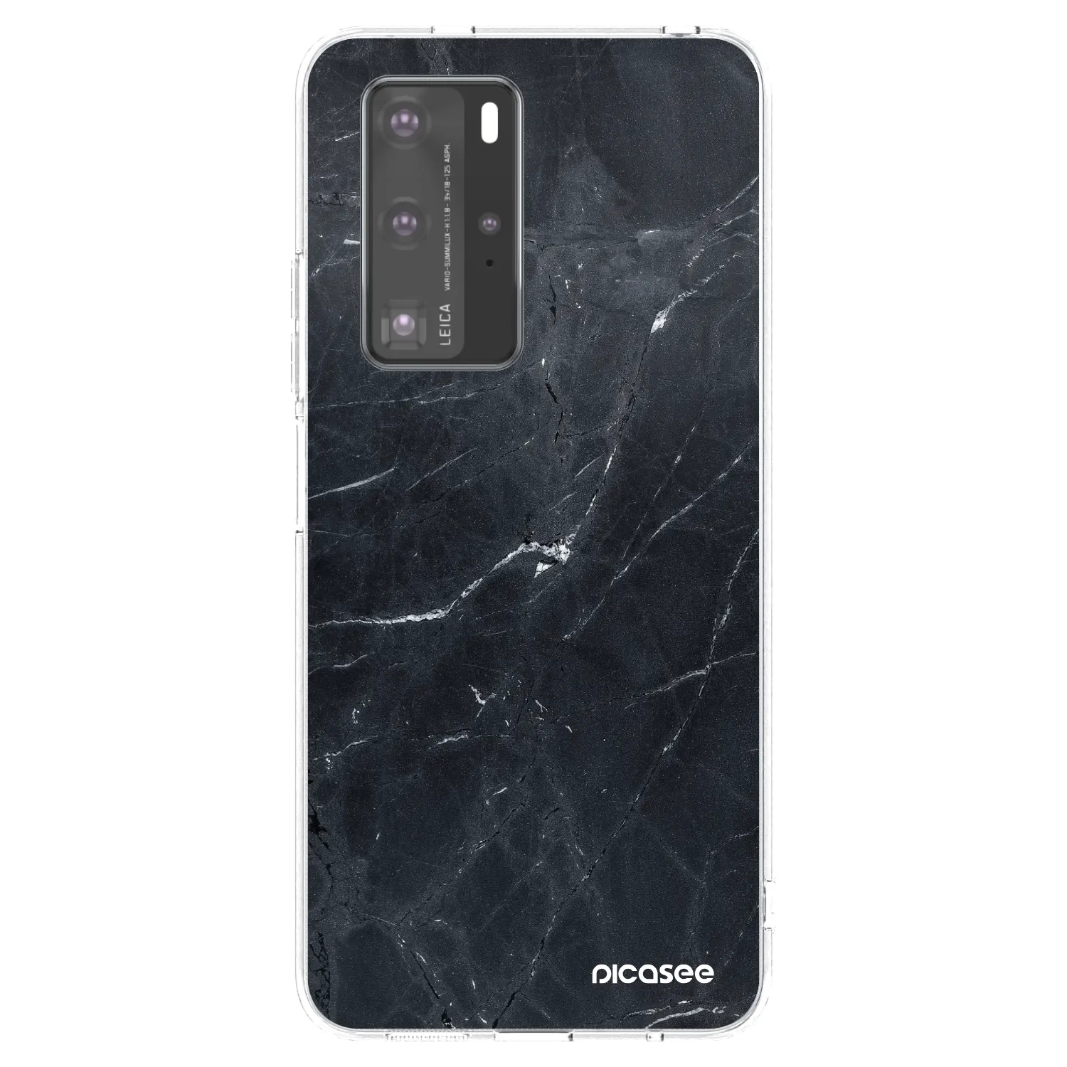 Picasee silikonski prozorni ovitek za Huawei P40 Pro - Black marble