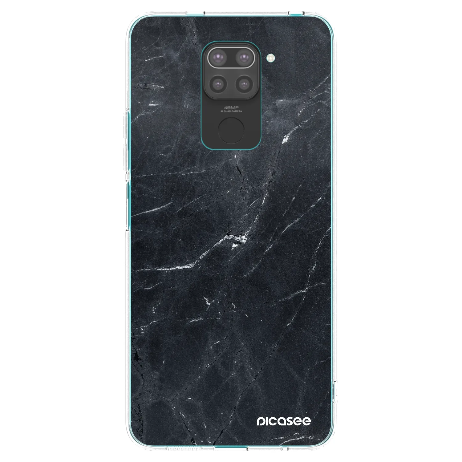 Picasee silikonski črni ovitek za Xiaomi Redmi Note 9 - Black marble