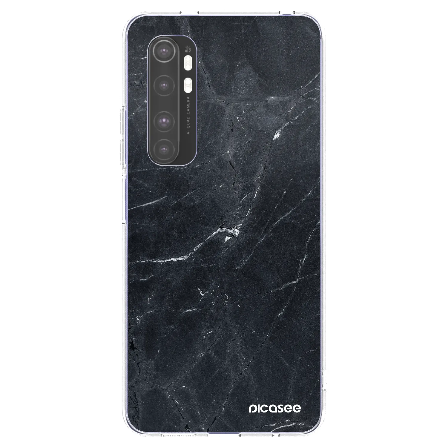 Picasee silikonski prozorni ovitek za Xiaomi Mi Note 10 Lite - Black marble