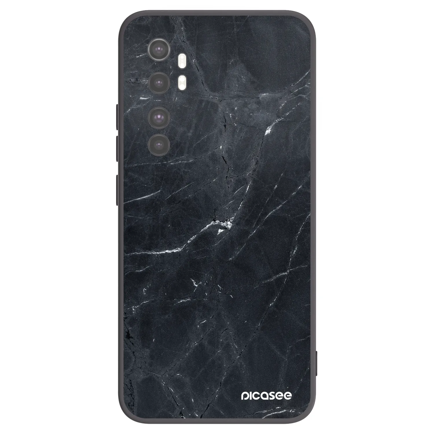 Picasee silikonski črni ovitek za Xiaomi Mi Note 10 Lite - Black marble