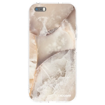 Picasee silikonski prozorni ovitek za Apple iPhone 5/5S/SE - Cream marble