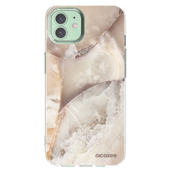 Picasee silikonski prozorni ovitek za Apple iPhone 12 - Cream marble