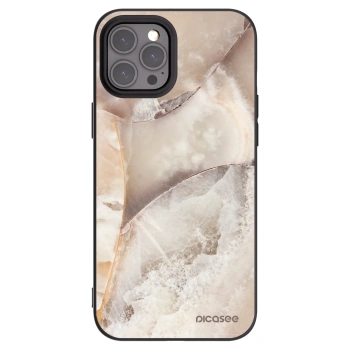 Picasee silikonski črni ovitek za Apple iPhone 12 Pro Max - Cream marble
