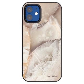 Picasee silikonski črni ovitek za Apple iPhone 12 mini - Cream marble