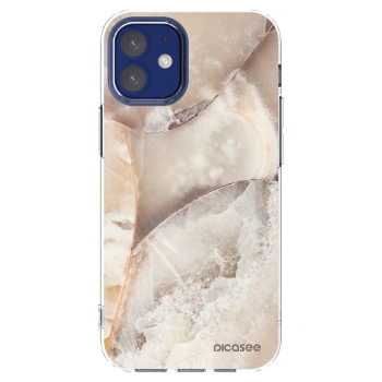 Picasee silikonski prozorni ovitek za Apple iPhone 12 mini - Cream marble