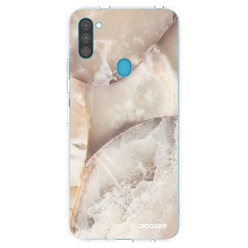 Picasee silikonski prozorni ovitek za Samsung Galaxy M11 - Cream marble