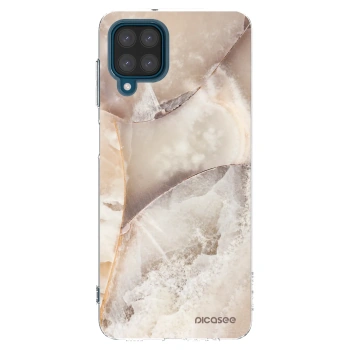 Picasee silikonski prozorni ovitek za Samsung Galaxy A12 A125F - Cream marble