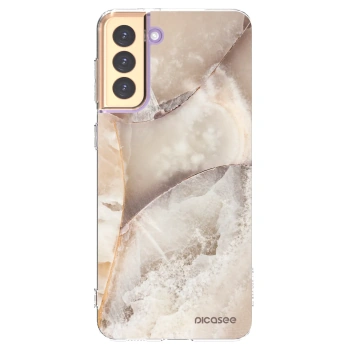 Picasee silikonski prozorni ovitek za Samsung Galaxy S21+ 5G G996F - Cream marble