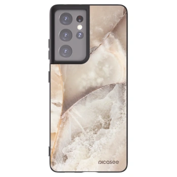Picasee silikonski črni ovitek za Samsung Galaxy S21 Ultra 5G G998B - Cream marble