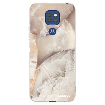 Picasee silikonski prozorni ovitek za Motorola Moto G9 Play - Cream marble