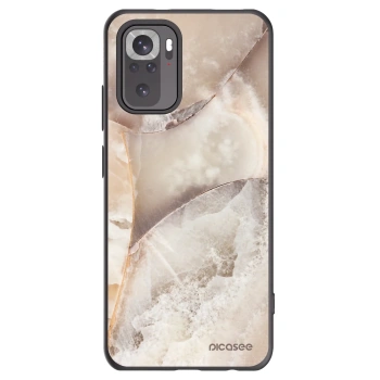 Picasee silikonski črni ovitek za Xiaomi Redmi Note 10 - Cream marble