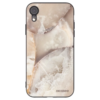 Picasee silikonski črni ovitek za Apple iPhone XR - Cream marble
