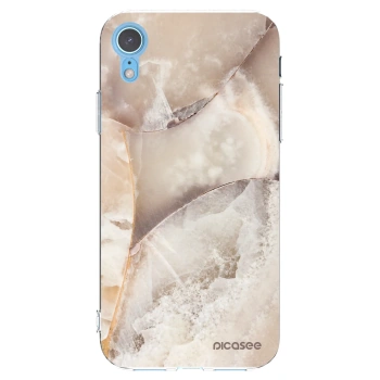 Picasee silikonski prozorni ovitek za Apple iPhone XR - Cream marble