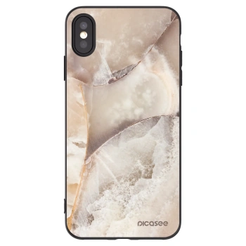 Picasee silikonski črni ovitek za Apple iPhone XS Max - Cream marble