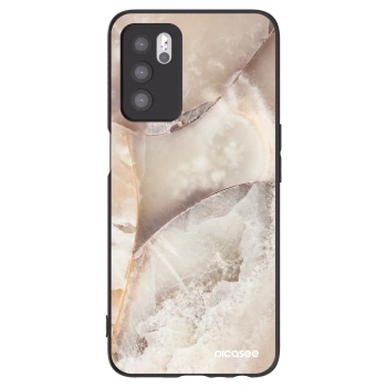 Picasee silikonski črni ovitek za OPPO A16s - Cream marble