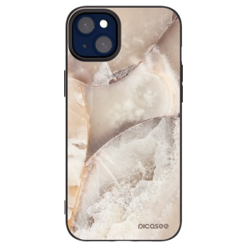 Picasee silikonski črni ovitek za Apple iPhone 14 Plus - Cream marble