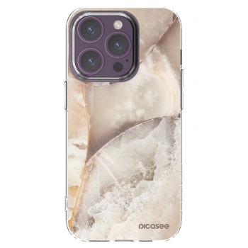 Picasee silikonski prozorni ovitek za Apple iPhone 14 Pro - Cream marble