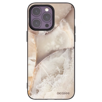 Picasee silikonski črni ovitek za Apple iPhone 14 Pro Max - Cream marble
