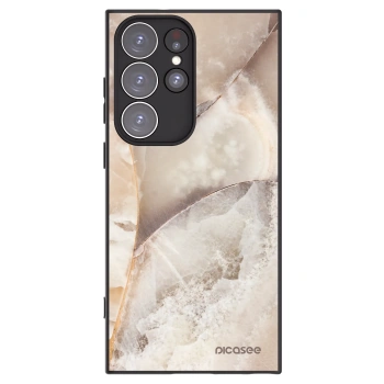 Picasee silikonski črni ovitek za Samsung Galaxy S23 Ultra 5G - Cream marble