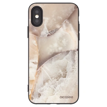 Picasee silikonski črni ovitek za Apple iPhone X/XS - Cream marble