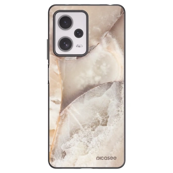 Picasee silikonski črni ovitek za Xiaomi Redmi Note 12 Pro+ 5G - Cream marble