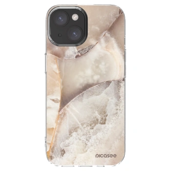 Picasee silikonski prozorni ovitek za Apple iPhone 15 - Cream marble